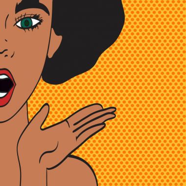 Genç kadın pop art resmi