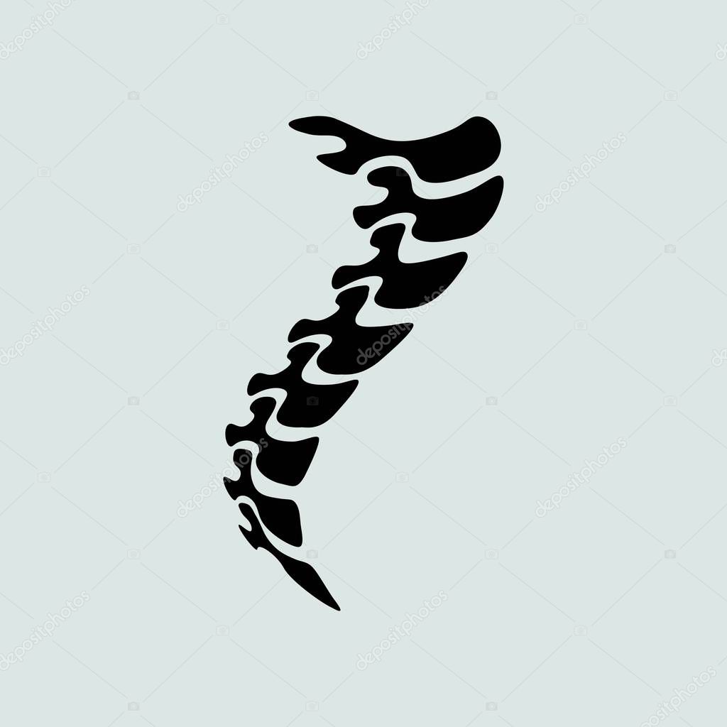 Vector human spine silhouette illustration