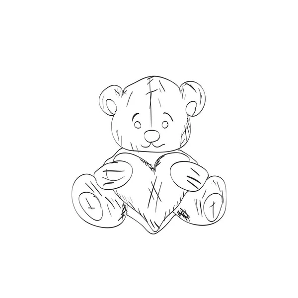 Teddy bear sketch. — Stock Vector