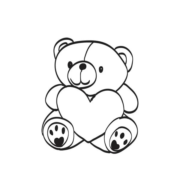 Croquis d'ours en peluche . — Image vectorielle