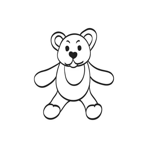 Teddybär-Skizze. — Stockvektor