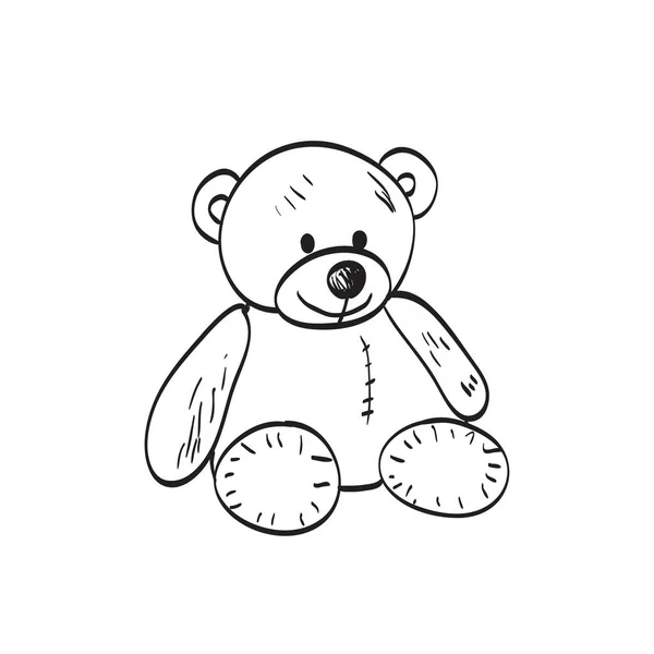 Schizzo di Teddy Bear. — Vettoriale Stock