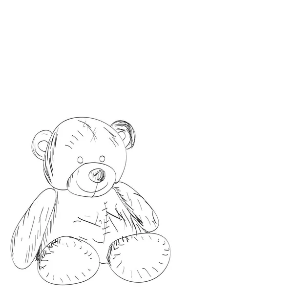 Teddy Bear skica. — Stockový vektor