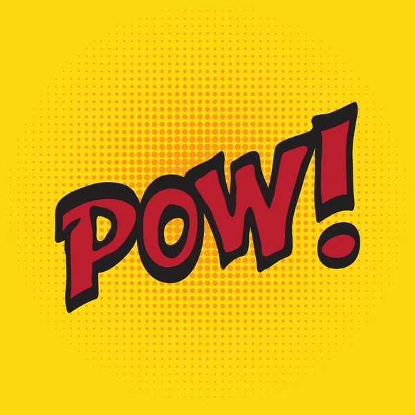 Tecknade komiska Pow-ikonen — Stock vektor