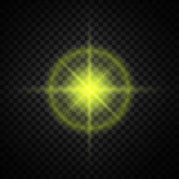 Sarı parlayan ışık — Stok Vektör