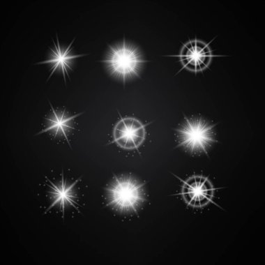 Beyaz ışıkları, vektör çizim seti