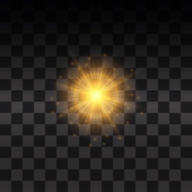 sarı parlak ışık glitter, vektör çizim