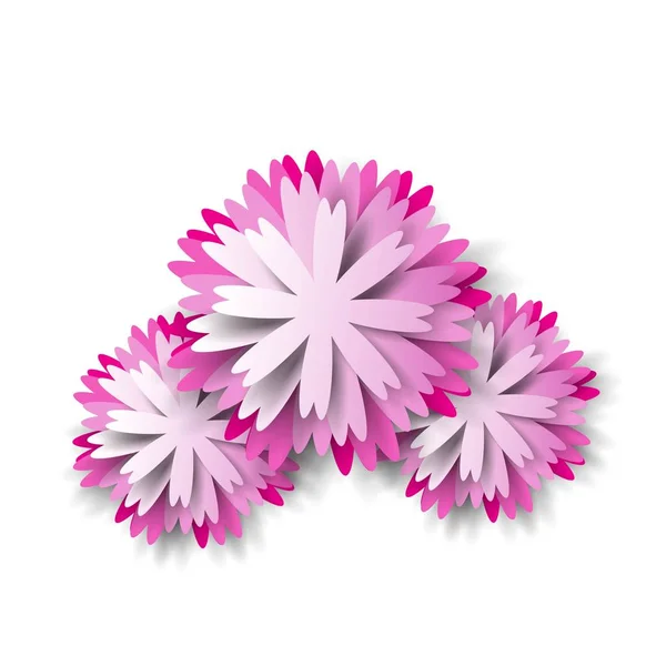 Papier Florale Achtergrond Roze Bloem Vectorillustratie — Stockvector