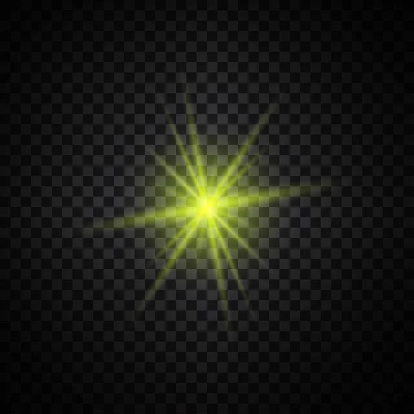 輝く光のきらめきを黄色 ベクトル イラスト — ストックベクタ