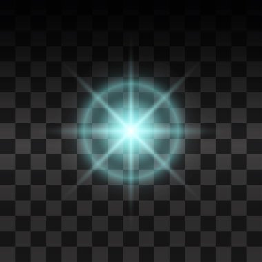 Mavi parlaklık ışık efekti, vektör çizim