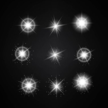 Beyaz ışıkları, vektör çizim seti