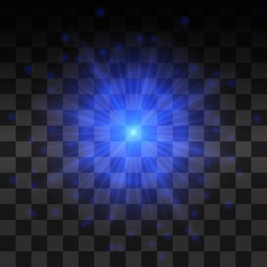 Mavi parlaklık ışık efekti, vektör çizim