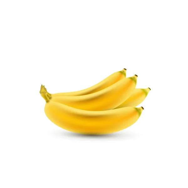 Bananas Isoladas Realistas Ilustração Vetorial — Vetor de Stock