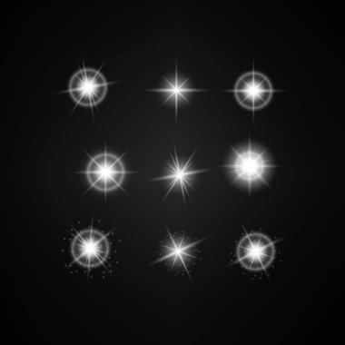 Beyaz ışıkları, vektör çizim seti