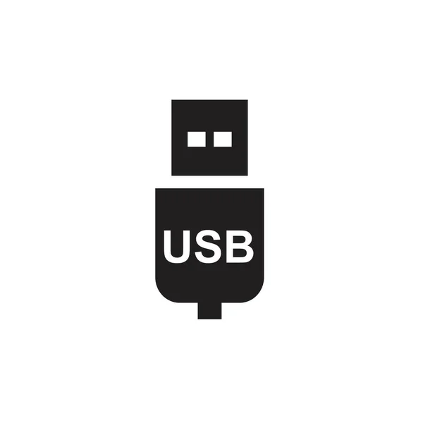 Ícone Plano Usb Ilustração Vetorial — Vetor de Stock