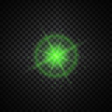 siyah arka plan, vektör çizim üzerinde yeşil parlayan ışıklar