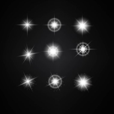 Beyaz ışıkları, vektör çizim seti