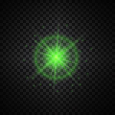 siyah arka plan, vektör çizim üzerinde yeşil parlayan ışıklar