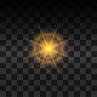 sarı parlak ışık glitter, vektör çizim