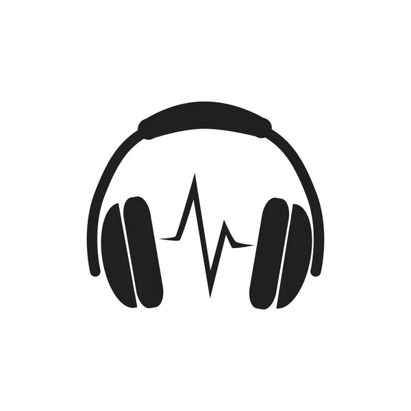 Kulaklıklar Düz Simge Vektör Illüstrasyonu — Stok Vektör