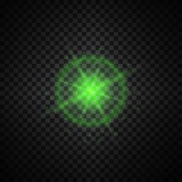 Luces Brillantes Verdes Sobre Fondo Negro Ilustración Vectorial — Vector de stock