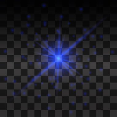 Mavi parlaklık ışık efekti, vektör çizim