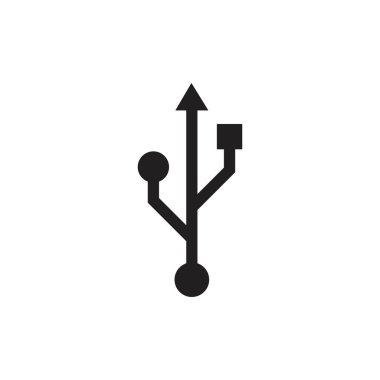 USB düz simgesi, vektör çizim