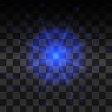 Mavi parlaklık ışık efekti, vektör çizim