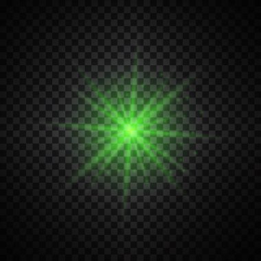 siyah arka plan, vektör çizim üzerinde yeşil parlayan ışıklar