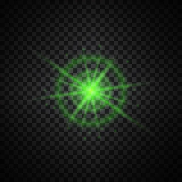 ベクトル図の黒の背景に緑の白熱灯 — ストックベクタ