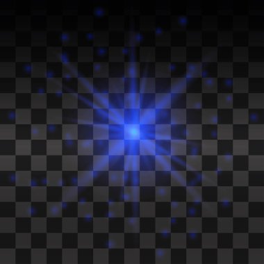 Mavi parlaklık ışık efekti, vektör çizim