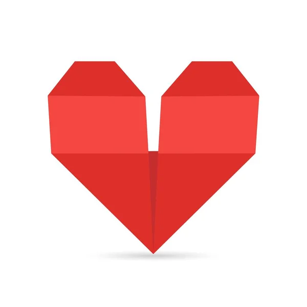 Coração Feito Papel Estilo Origami Para Conceito Saúde Ilustração Vetorial — Vetor de Stock