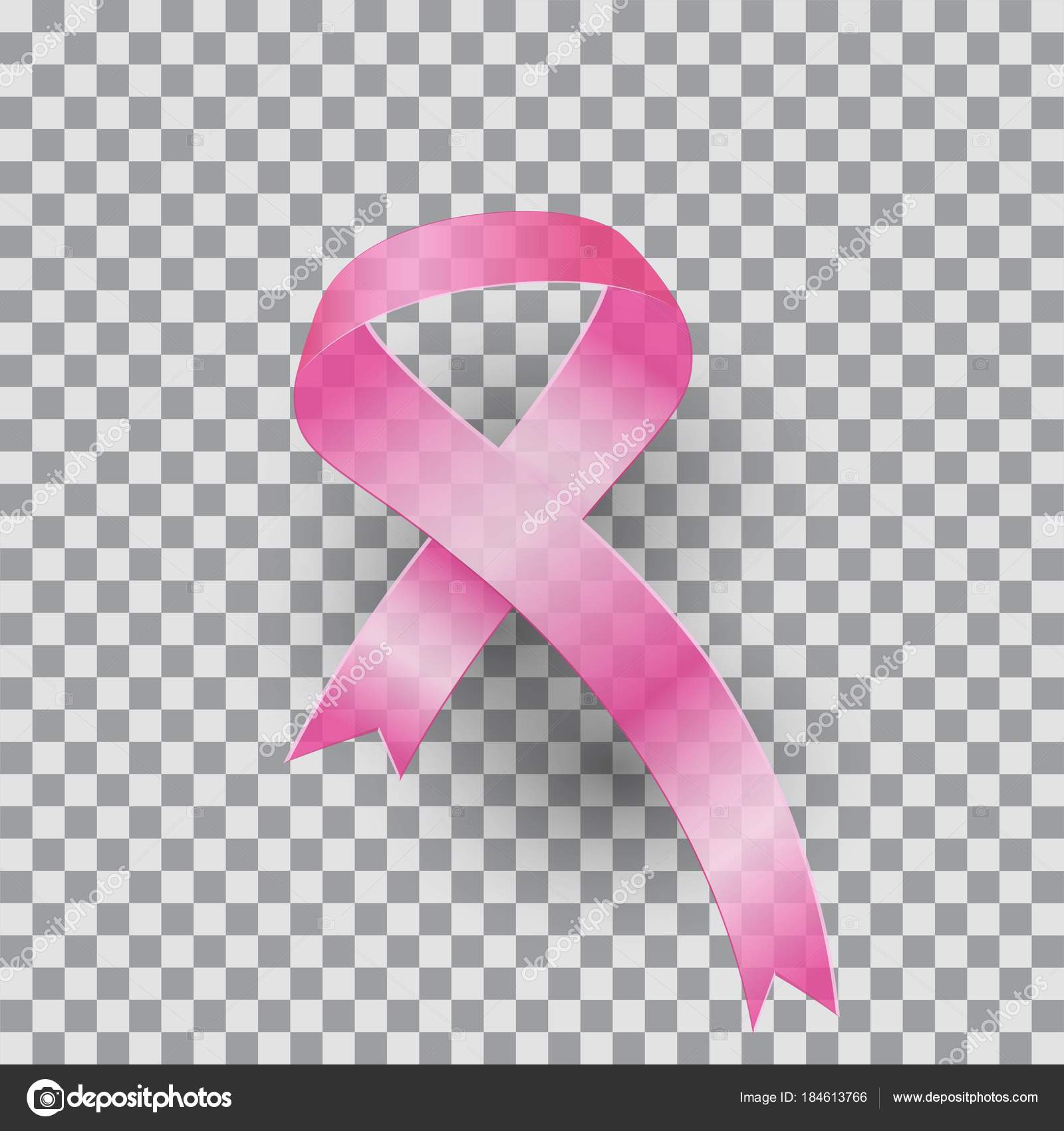 realistic pink ribbon breast cancer awareness symbol october vector