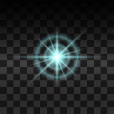 Mavi parlaklık ışık efekti, vektör çizim