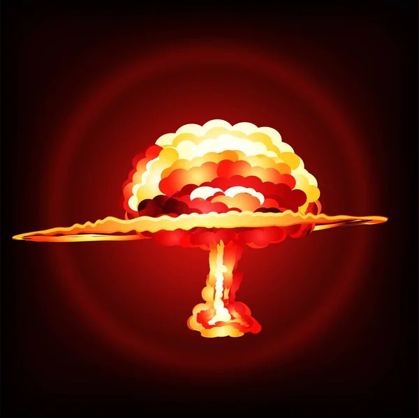 Esplosione Nucleare Illustrazione Vettoriale Cartone Animato — Vettoriale Stock