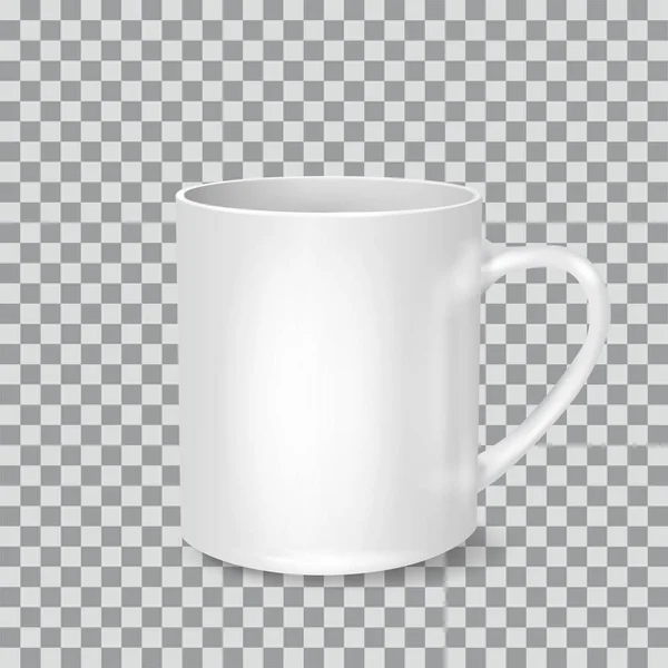 Witte Cup Transparante Achtergrond Vectorillustratie — Stockvector