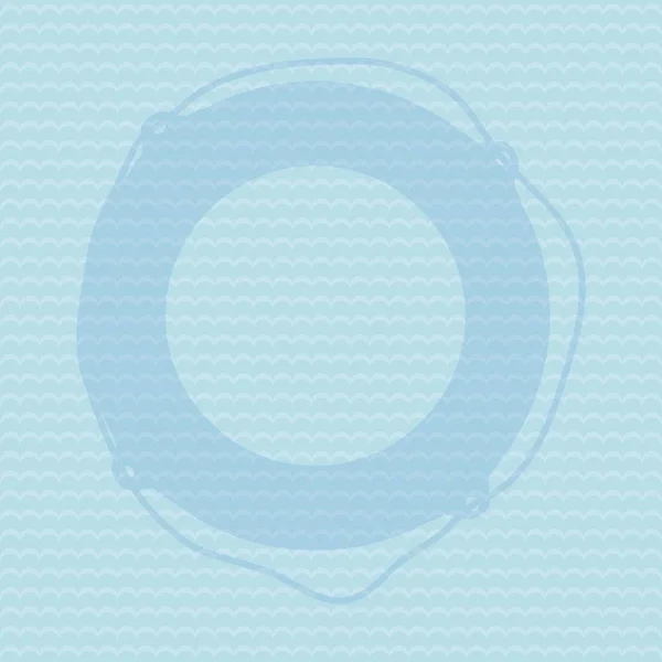 青の背景 ベクトル図に赤い救命浮環 — ストックベクタ