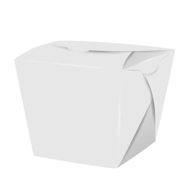 Beyaz izole kapalı Asya gıda kutusu