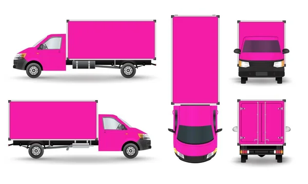 3D Delivery Car Illustration, Vector Cargo Service Van, Pink Truck,  Cardboard Box, Fast Free Shipping. Stock Vector - Illustration of online,  lorry: 237728738