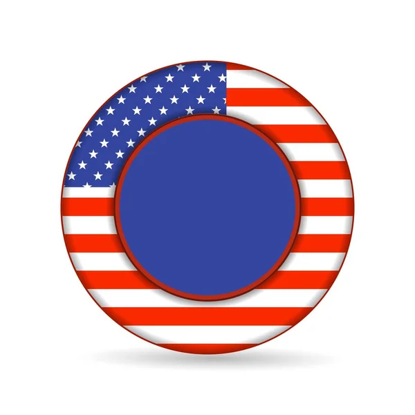 Usa Knop Vlag Geïsoleerd Wit — Stockvector