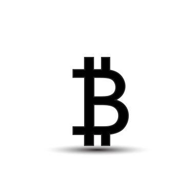 Bitcoin işareti. Cryptocurrency, fütüristik dijital para. Beyaz izole.