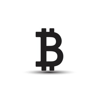 Bitcoin işareti. Cryptocurrency, fütüristik dijital para. Beyaz izole.
