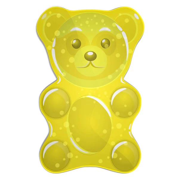 Yellow Gummy Bear Isolated White — Stock Vector