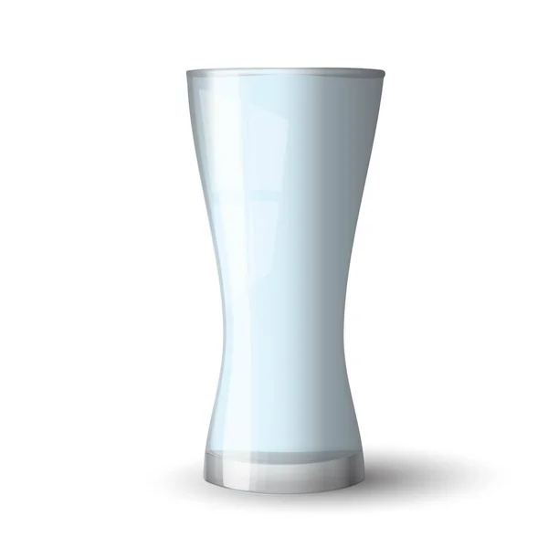 Leeg Glas Cup Geïsoleerd Wit — Stockvector