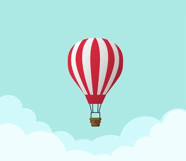 Heißluftballon Und Wolken — Stockvektor