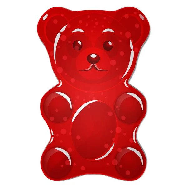 Red Gummy Bear Candy Isolated White Stock Vector
