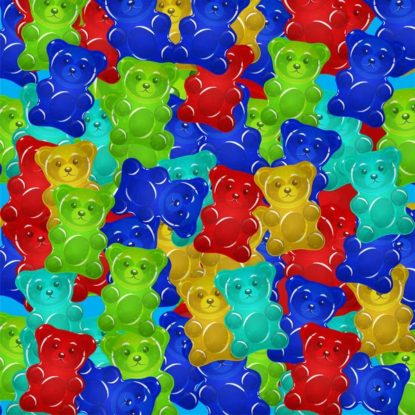 Colorful Gummy Bears Candies Background Vector Pattern Royalty Free Stock Vectors