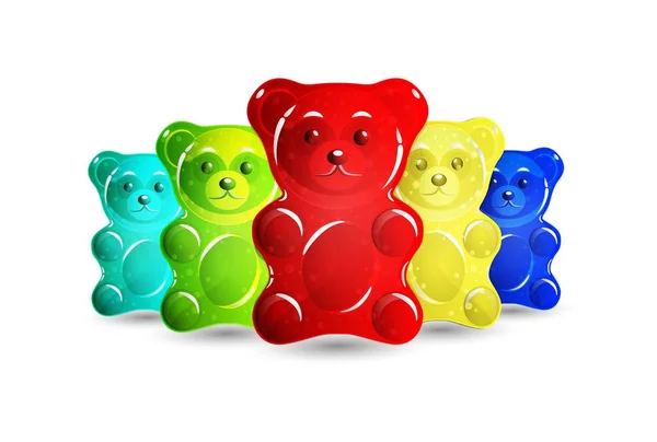 Bunch Gummy Bears Isolated White Royalty Free Stock Illustrations