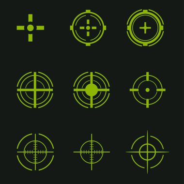 Set of sniper sights on black background clipart