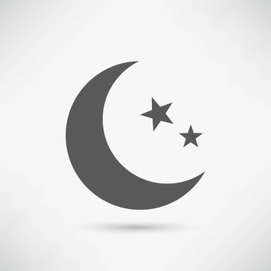 iki yıldız simgesi olan siyah yarım ay